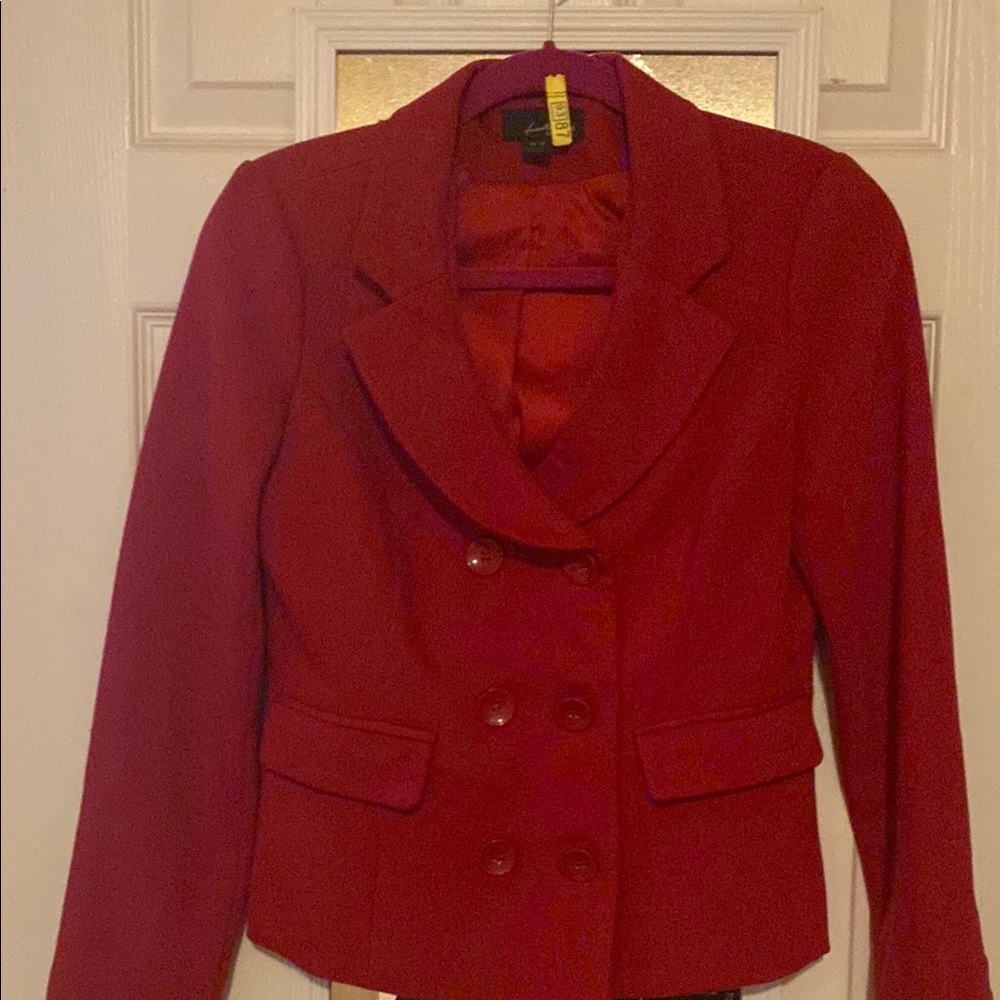 Women's Red Double-Breasted Jacket